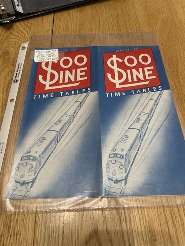Soo line time table - line, 1957